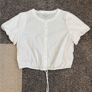 J Crew White Button-Up Women's Top